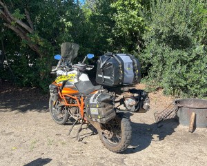 KTM fully loaded with Hurricane Luggage